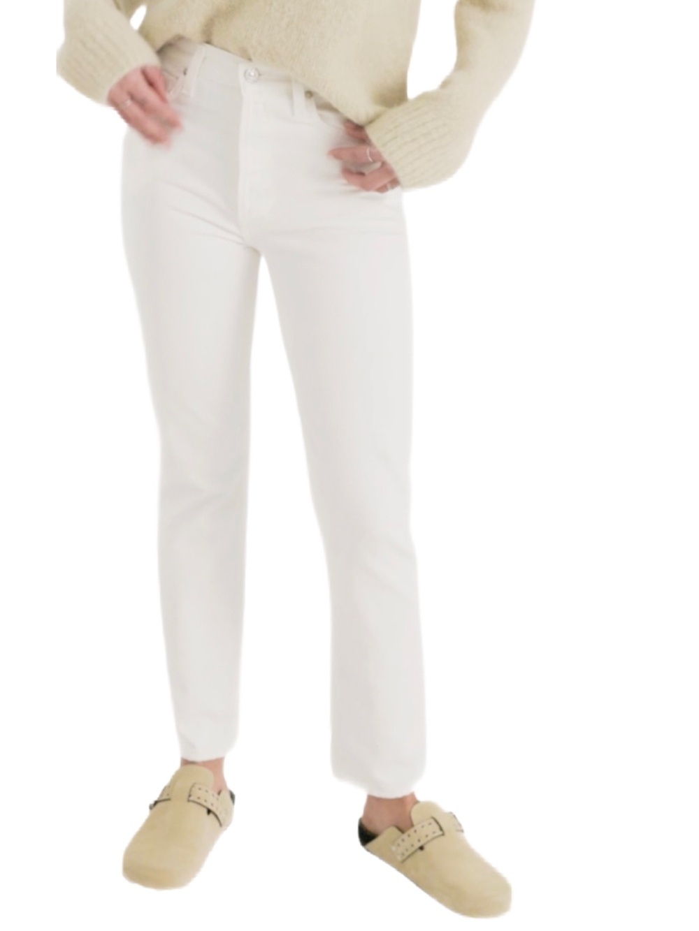 Citizens Of Humanity NWOT White Charlotte Straight Leg Jeans Size 28